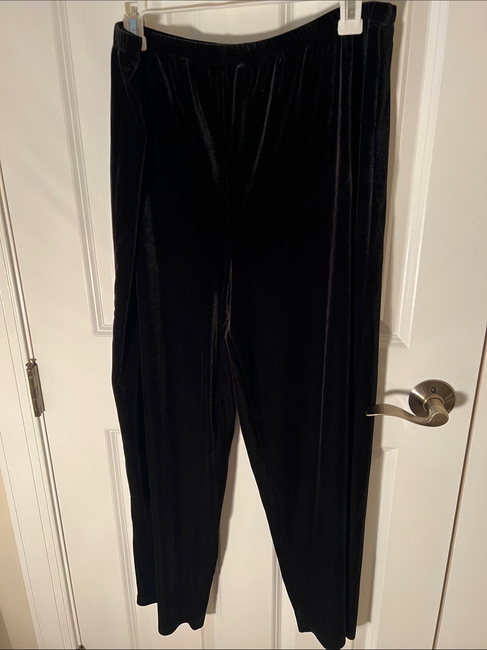 JM Collection Jennifer Moore Black Velvet Pull-On Pants Size Large
